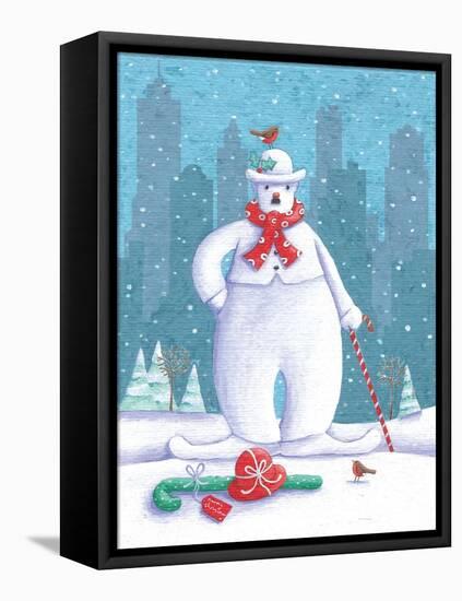Snow Business Charlie Chaplin-Peter Adderley-Framed Stretched Canvas