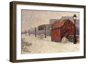 Snow, Butte Montmartre, 1887-Paul Signac-Framed Giclee Print