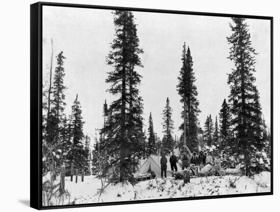 Snow Camping North of the Arctic Circle Photograph - Alaska-Lantern Press-Framed Stretched Canvas