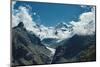 Snow Capped Alpine Mountains. Trek near Matterhorn Mount. View of the Mountain and Valley of a Moun-vitaliymateha-Mounted Photographic Print