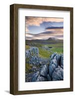 Snow Capped Ingleborough from Limestone Pavements on Twistleton Scar, Yorkshire Dales National Park-Adam Burton-Framed Photographic Print