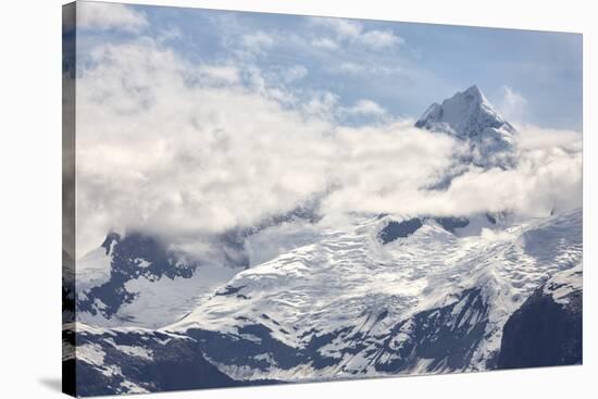 Snow Capped Mountain in the Glacier Bay National Park, Alaska-BostoX-Stretched Canvas