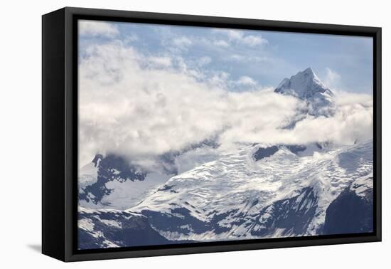 Snow Capped Mountain in the Glacier Bay National Park, Alaska-BostoX-Framed Stretched Canvas