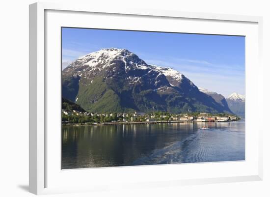 Snow Capped Mountains of Andalsnes in Summer, Andalsnes, Romsdalsfjord, Norway, Scandinavia, Europe-Eleanor Scriven-Framed Photographic Print
