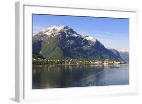 Snow Capped Mountains of Andalsnes in Summer, Andalsnes, Romsdalsfjord, Norway, Scandinavia, Europe-Eleanor Scriven-Framed Photographic Print