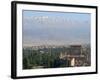 Snow Capped Mountains of the Anti-Lebanon Range Behind the Roman Archaeological Site, Lebanon-Christian Kober-Framed Photographic Print