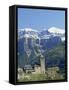 Snow-Capped Mountains of the Ordesa National Park in the Pyrenees, Above Torla, Aragon, Spain-Lawrence Graham-Framed Stretched Canvas