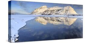 Snow Capped Mountains Reflected in Steiropollen Lake at Sunrise-Roberto Moiola-Stretched Canvas