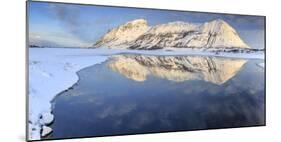 Snow Capped Mountains Reflected in Steiropollen Lake at Sunrise-Roberto Moiola-Mounted Photographic Print