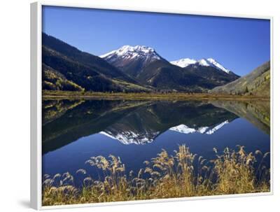 'Snow-Capped Red Mountain Reflected in Crystal Lake with Fall Colors ...