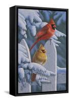 Snow Cardinals-Jeffrey Hoff-Framed Stretched Canvas