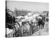 Snow Carts at the River after a Blizzard, New York-null-Stretched Canvas