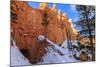 Snow Clearing Equipment at a Tunnel Through Sunlit Red Rock in Winter-Eleanor Scriven-Mounted Photographic Print