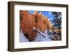 Snow Clearing Equipment at a Tunnel Through Sunlit Red Rock in Winter-Eleanor Scriven-Framed Photographic Print