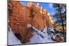 Snow Clearing Equipment at a Tunnel Through Sunlit Red Rock in Winter-Eleanor Scriven-Mounted Photographic Print