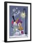 Snow Couple In Streetlight-Margaret Wilson-Framed Giclee Print