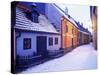 Snow Covered 16th Century Cottages of Golden Lane in Winter Twilight, Hradcany, Czech Republic-Richard Nebesky-Stretched Canvas