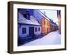 Snow Covered 16th Century Cottages of Golden Lane in Winter Twilight, Hradcany, Czech Republic-Richard Nebesky-Framed Photographic Print