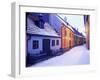 Snow Covered 16th Century Cottages of Golden Lane in Winter Twilight, Hradcany, Czech Republic-Richard Nebesky-Framed Photographic Print