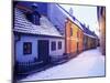 Snow Covered 16th Century Cottages of Golden Lane in Winter Twilight, Hradcany, Czech Republic-Richard Nebesky-Mounted Photographic Print