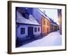 Snow Covered 16th Century Cottages of Golden Lane in Winter Twilight, Hradcany, Czech Republic-Richard Nebesky-Framed Photographic Print