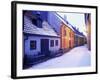 Snow Covered 16th Century Cottages of Golden Lane in Winter Twilight, Hradcany, Czech Republic-Richard Nebesky-Framed Photographic Print