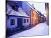 Snow Covered 16th Century Cottages of Golden Lane in Winter Twilight, Hradcany, Czech Republic-Richard Nebesky-Mounted Photographic Print