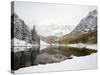 Snow Covered Aspens, Maroon Bells, Colorado, USA-Terry Eggers-Stretched Canvas