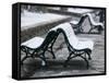 Snow Covered Benches, Place Victor Hugo, Grenoble, Isere, French Alps, France-Walter Bibikow-Framed Stretched Canvas