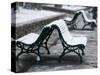 Snow Covered Benches, Place Victor Hugo, Grenoble, Isere, French Alps, France-Walter Bibikow-Stretched Canvas