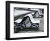 Snow Covered Benches, Place Victor Hugo, Grenoble, Isere, French Alps, France-Walter Bibikow-Framed Photographic Print