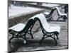 Snow Covered Benches, Place Victor Hugo, Grenoble, Isere, French Alps, France-Walter Bibikow-Mounted Photographic Print