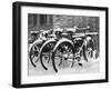 Snow-Covered Bicycles-Fred Musto-Framed Photographic Print