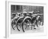 Snow-Covered Bicycles-Fred Musto-Framed Photographic Print