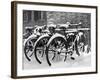 Snow-Covered Bicycles-Fred Musto-Framed Photographic Print