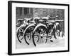 Snow-Covered Bicycles-Fred Musto-Framed Photographic Print