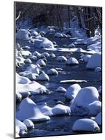 Snow covered boulders along the Hughes River, Shenandoah National Park, Virginia, USA-Charles Gurche-Mounted Photographic Print