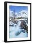 Snow covered Buachaille Etive Mor and the River Coupall, Glen Etive, Rannoch Moor, Glencoe-Neale Clark-Framed Photographic Print