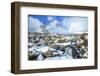 Snow covered Buachaille Etive Mor and the River Coupall, Glen Etive, Rannoch Moor, Glencoe-Neale Clark-Framed Photographic Print