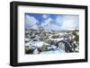 Snow covered Buachaille Etive Mor and the River Coupall, Glen Etive, Rannoch Moor, Glencoe-Neale Clark-Framed Photographic Print