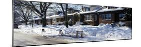 Snow Covered Bungalows in a Row, Reserved Parking Spaces on the Street, Chicago, Illinois, USA-null-Mounted Photographic Print