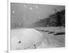 Snow Covered Cars and Snow Falling-null-Framed Photographic Print