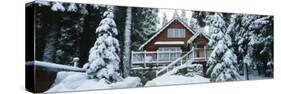 Snow Covered Chalet, Lake Tahoe, California, USA-null-Stretched Canvas