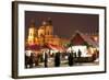 Snow-Covered Christmas Market and Baroque St. Nicholas Church-Richard Nebesky-Framed Photographic Print