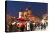 Snow-Covered Christmas Market and Baroque St. Nicholas Church-Richard Nebesky-Stretched Canvas