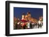 Snow-Covered Christmas Market and Baroque St. Nicholas Church-Richard Nebesky-Framed Photographic Print