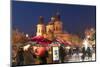 Snow-Covered Christmas Market and Baroque St. Nicholas Church-Richard Nebesky-Mounted Photographic Print