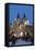 Snow-Covered Christmas Market and Tyn Church, Old Town Square, Prague, Czech Republic, Europe-Richard Nebesky-Framed Stretched Canvas