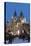 Snow-Covered Christmas Market and Tyn Church, Old Town Square, Prague, Czech Republic, Europe-Richard Nebesky-Stretched Canvas