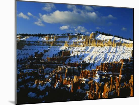 Snow Covered Cliffs and Hoodoos, Bryce Canyon National Park, Colorado Plateau, Utah, USA-Scott T. Smith-Mounted Photographic Print